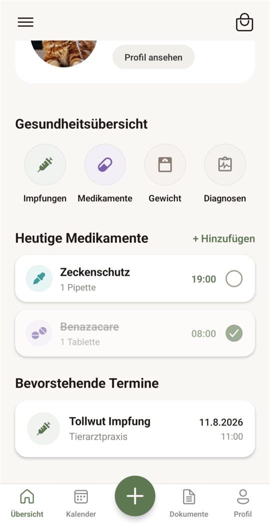 Heutige Medikamente zum Abhaken und bevorstehende Termine